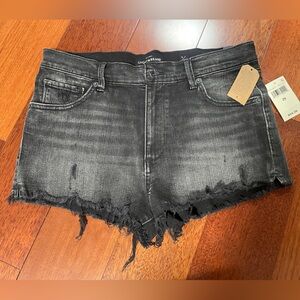 🖤NWT🖤 Lucky Brand High Rise Shortie (black fringe Jean shorts) W8/29